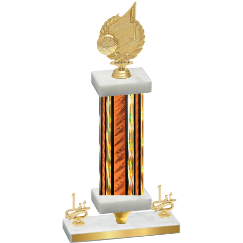 Premium Single Orange Glacier First Place Volleyball Trophy