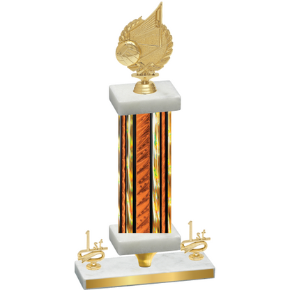 Premium Single Orange Glacier First Place Volleyball Trophy