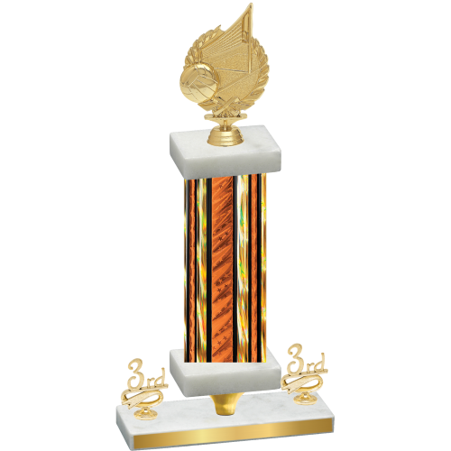 Premium Single Orange Glacier Third Place Volleyball Trophy