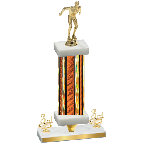 Premium Single Orange Glacier Third Place Swimming Trophy