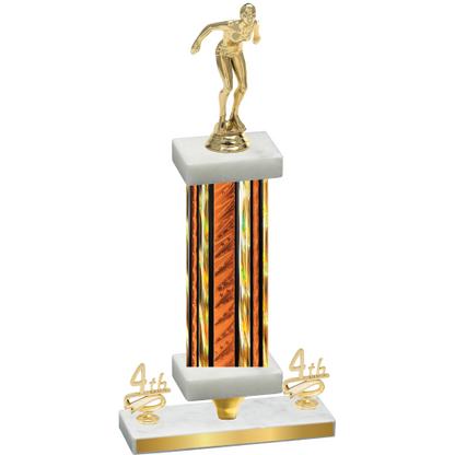 Premium Single Orange Glacier Fourth Place Tennis Trophy