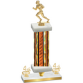 Premium Single Orange Glacier Fourth Place Football Trophy