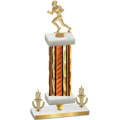 Premium Single Orange Glacier Victory Football Trophy