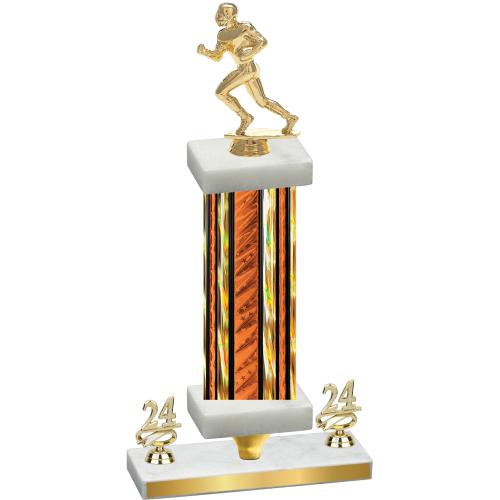 Premium Single Orange Glacier Year Football Trophy