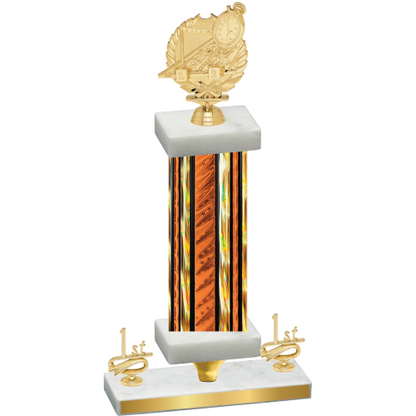 Premium Single Orange Glacier First Place Swimming Trophy