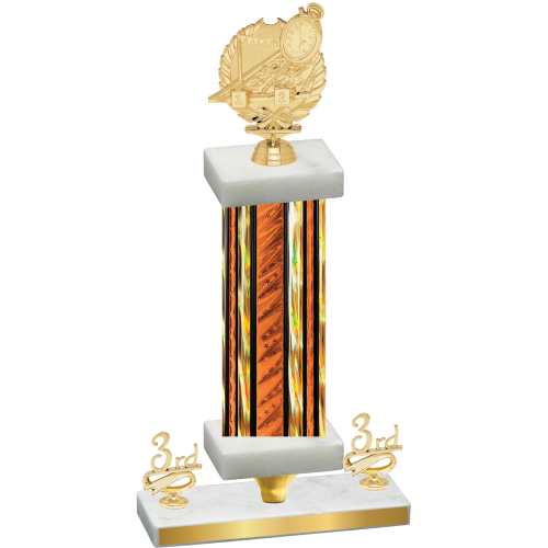 Premium Single Orange Glacier Third Place Swimming Trophy