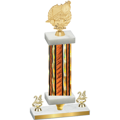 Premium Single Orange Glacier Year Swimming Trophy