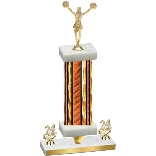 Premium Single Orange Glacier Year Cheerleading Trophy