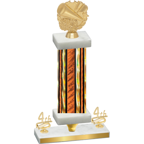 Premium Single Orange Glacier Fourth Place Cheerleading Trophy