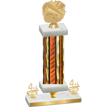Premium Single Orange Glacier Fourth Place Cheerleading Trophy