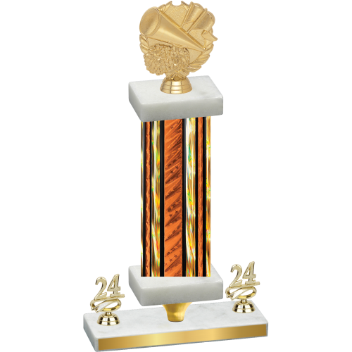 Premium Single Orange Glacier Year Cheerleading Trophy