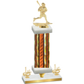 Premium Single Orange Glacier First Place Lacrosse Trophy