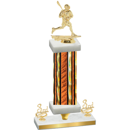 Premium Single Orange Glacier Third Place Lacrosse Trophy