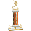 Premium Single Orange Glacier Fourth Place Lacrosse Trophy