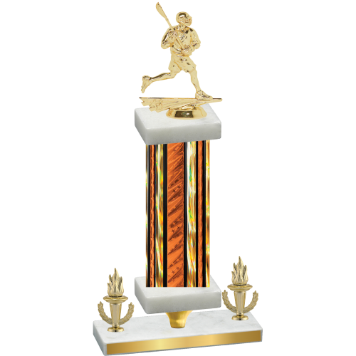 Premium Single Orange Glacier Victory Lacrosse Trophy