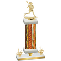 Premium Single Orange Glacier First Place Lacrosse Trophy