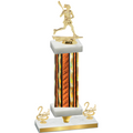 Premium Single Orange Glacier Second Place Lacrosse Trophy