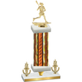 Premium Single Orange Glacier Victory Lacrosse Trophy