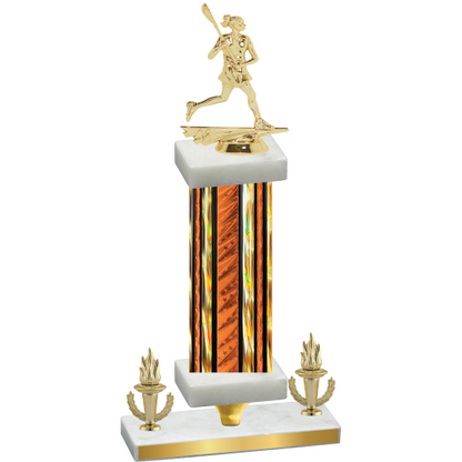 Premium Single Orange Glacier Victory Lacrosse Trophy