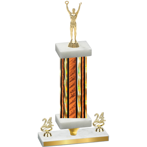 Premium Single Orange Glacier Year Victory Trophy