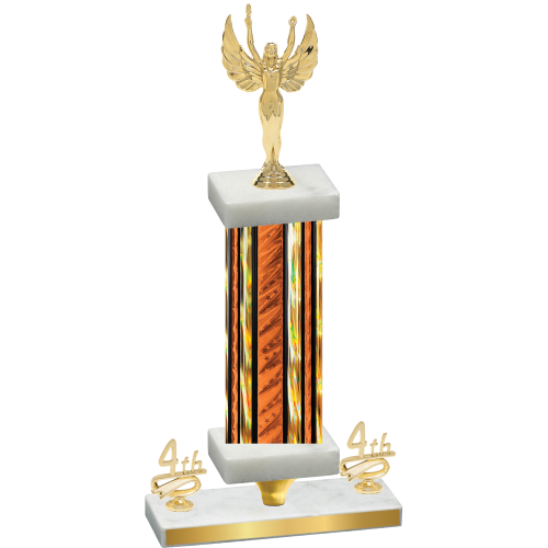 Premium Single Orange Glacier Fourth Place Victory Trophy