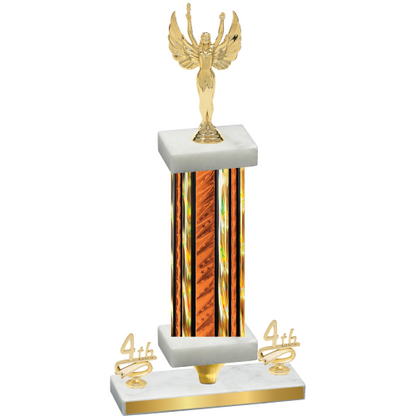 Premium Single Orange Glacier Fourth Place Victory Trophy