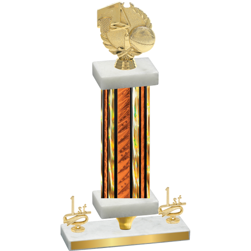 Premium Single Orange Glacier First Place Basketball Trophy