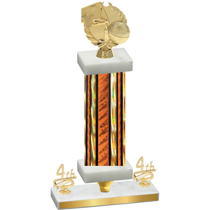 Premium Single Orange Glacier Fourth Place Basketball Trophy
