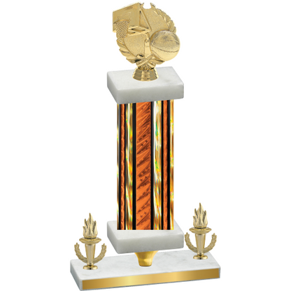 Premium Single Orange Glacier Victory Basketball Trophy