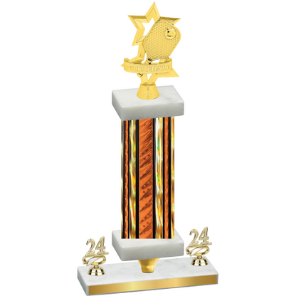 Premium Single Orange Glacier Year Pickleball Trophy