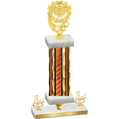 Premium Single Orange Glacier Third Place Pickleball Trophy