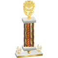 Premium Single Orange Glacier Fourth Place Pickleball Trophy