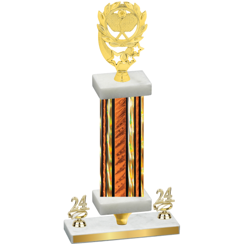 Premium Single Orange Glacier Year Pickleball Trophy