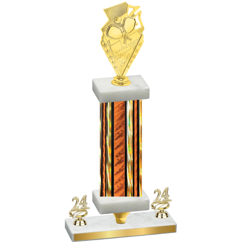 Premium Single Orange Glacier Year Pickleball Trophy