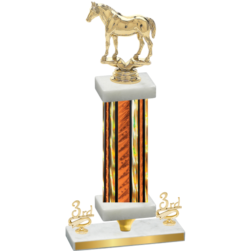 Premium Single Orange Glacier Third Place Horses Trophy