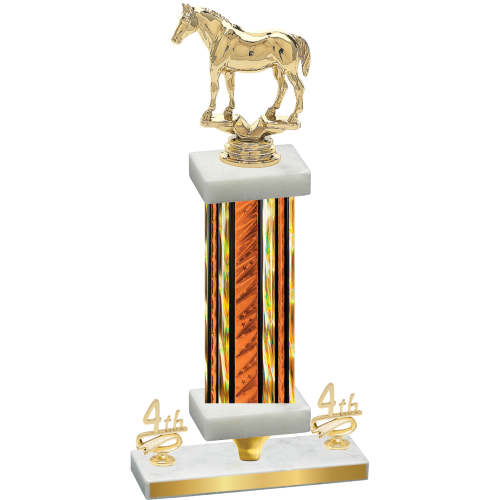 Premium Single Orange Glacier Fourth Place Horses Trophy