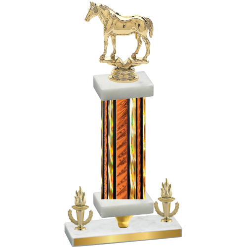 Premium Single Orange Glacier Victory Horses Trophy