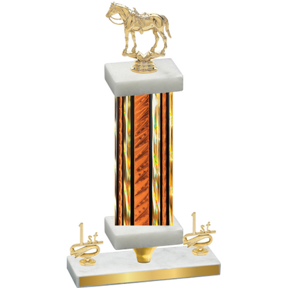 Premium Single Orange Glacier First Place Horses Trophy
