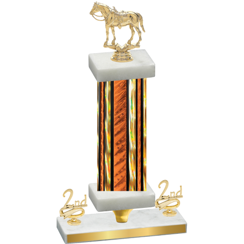 Premium Single Orange Glacier Second Place Horses Trophy