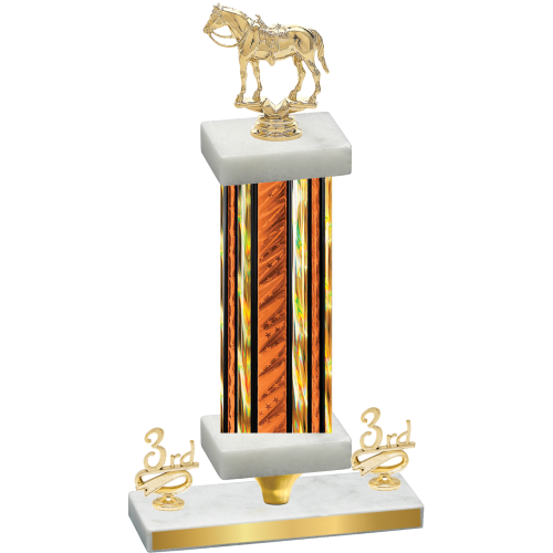 Premium Single Orange Glacier Third Place Horses Trophy