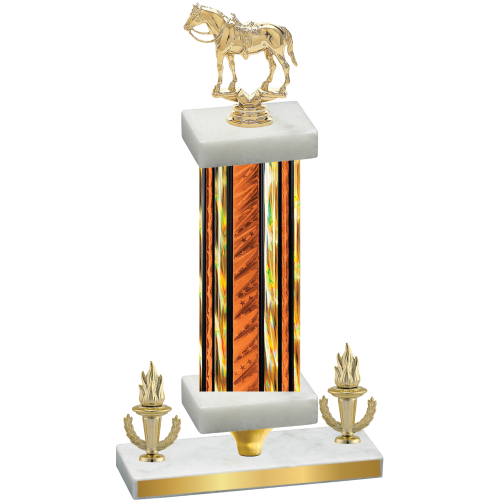 Premium Single Orange Glacier Victory Horses Trophy