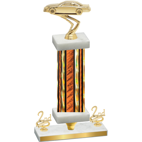 Premium Single Orange Glacier Second Place Cars Trophy