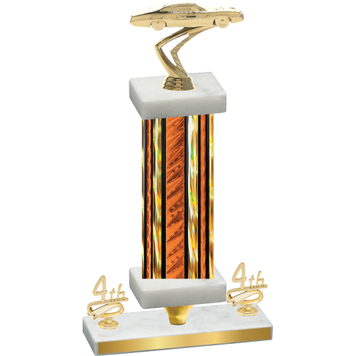 Premium Single Orange Glacier Fourth Place Cars Trophy