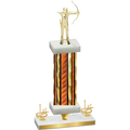 Premium Single Orange Glacier First Place Archery Trophy