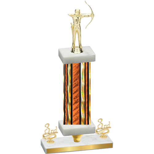Premium Single Orange Glacier Third Place Archery Trophy