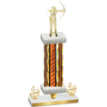 Premium Single Orange Glacier Fourth Place Archery Trophy
