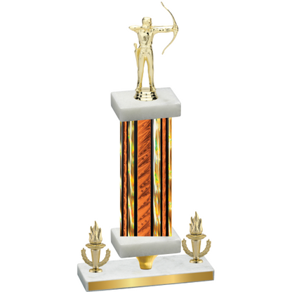 Premium Single Orange Glacier Victory Archery Trophy