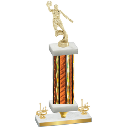 Premium Single Orange Glacier First Place Basketball Trophy