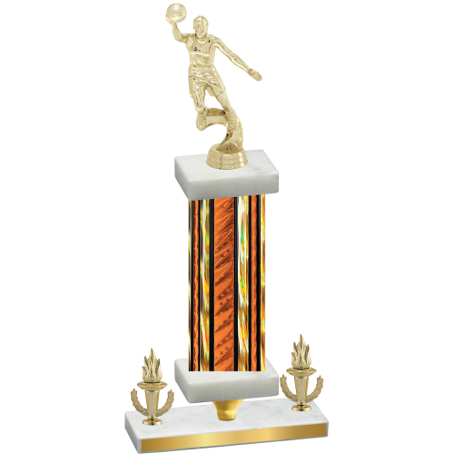 Premium Single Orange Glacier Victory Basketball Trophy