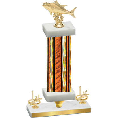 Premium Single Orange Glacier First Place Fishing Trophy